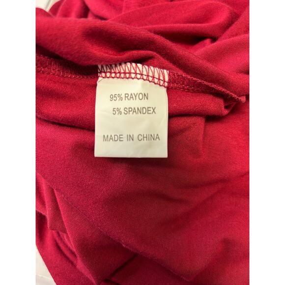 U.Vomade Women’s Short Sleeve Summer Tunic, Red, Size 1X - Picture 6 of 9